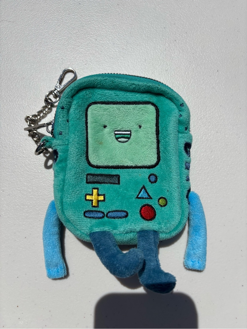 Adventure Time BMO Plush Keychain Pouch in Teal and Light Blue